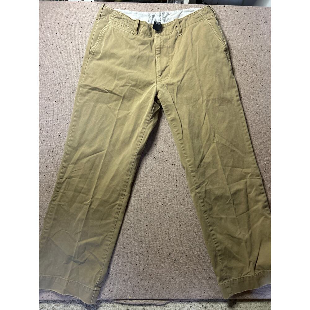 Polo Jeans Pants Co. Tan Chino RL67 Ralph Lauren Flat Front 33x30 Military